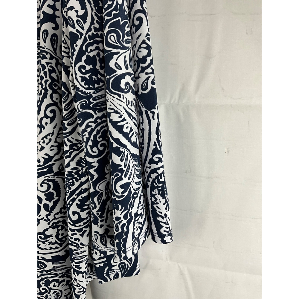 Cato Women's Paisley Print V-Neck Long Sleeve Tunic Top Blue/White L Used - Picture 4 of 6